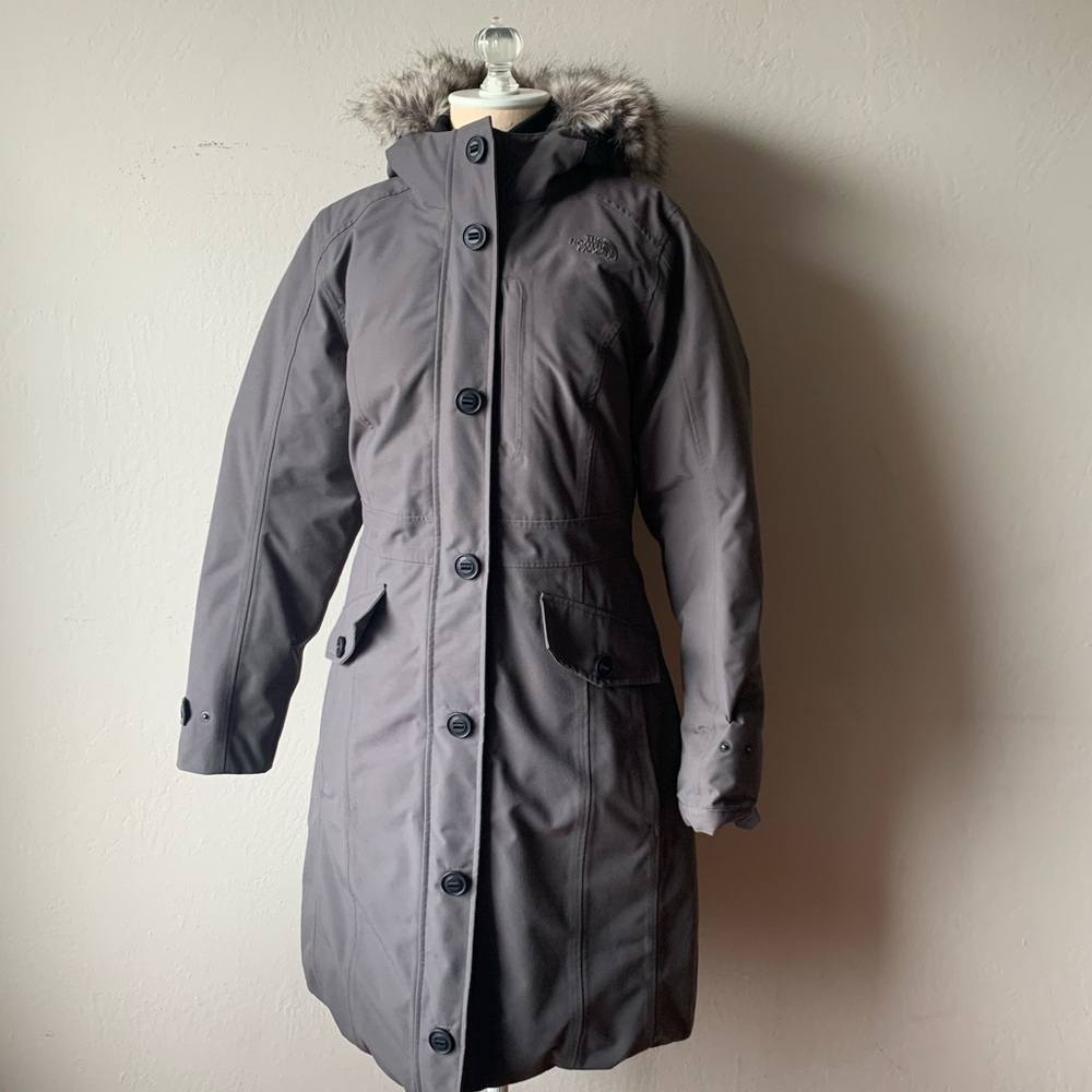 The North Face Gray Knee Length Snow Coat Jacket
